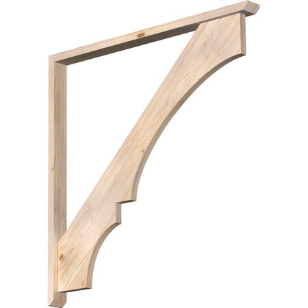 Ekena Millwork Balboa Slat Smooth Bracket w/ Offset Brace, Douglas Fir, 3 1/2"W x 48"D x 48"H BKT0402X48X48BOA06SDF